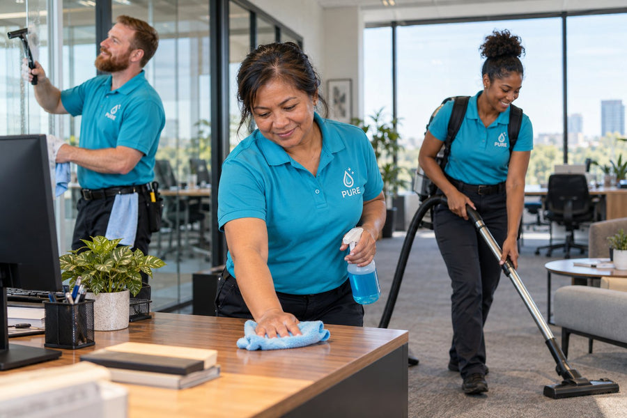 Commercial cleaning in custom uniforms