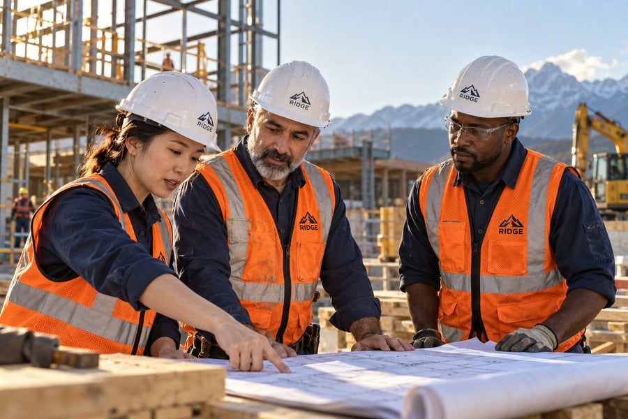 Construction in custom uniforms