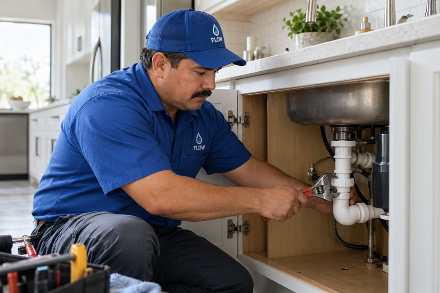 Plumbers in custom uniforms